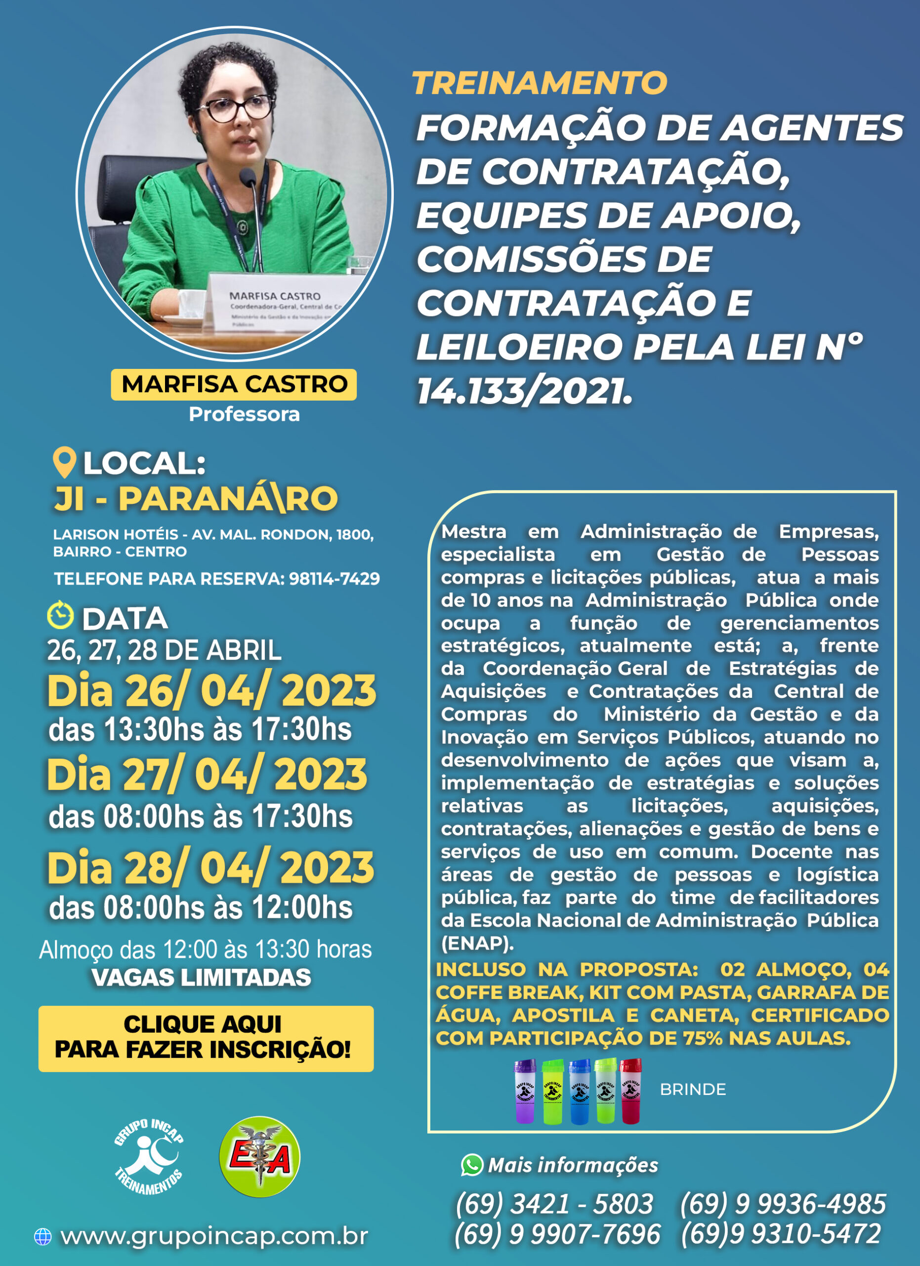 TREINAMENTO: FORMAÇÃO DE AGENTES DE CONTRATAÇÃO, EQUIPES DE APOIO, COMISSÕES DE CONTRATAÇÃO E LEILOEIRO PELA LEI Nº 14.133/2021.