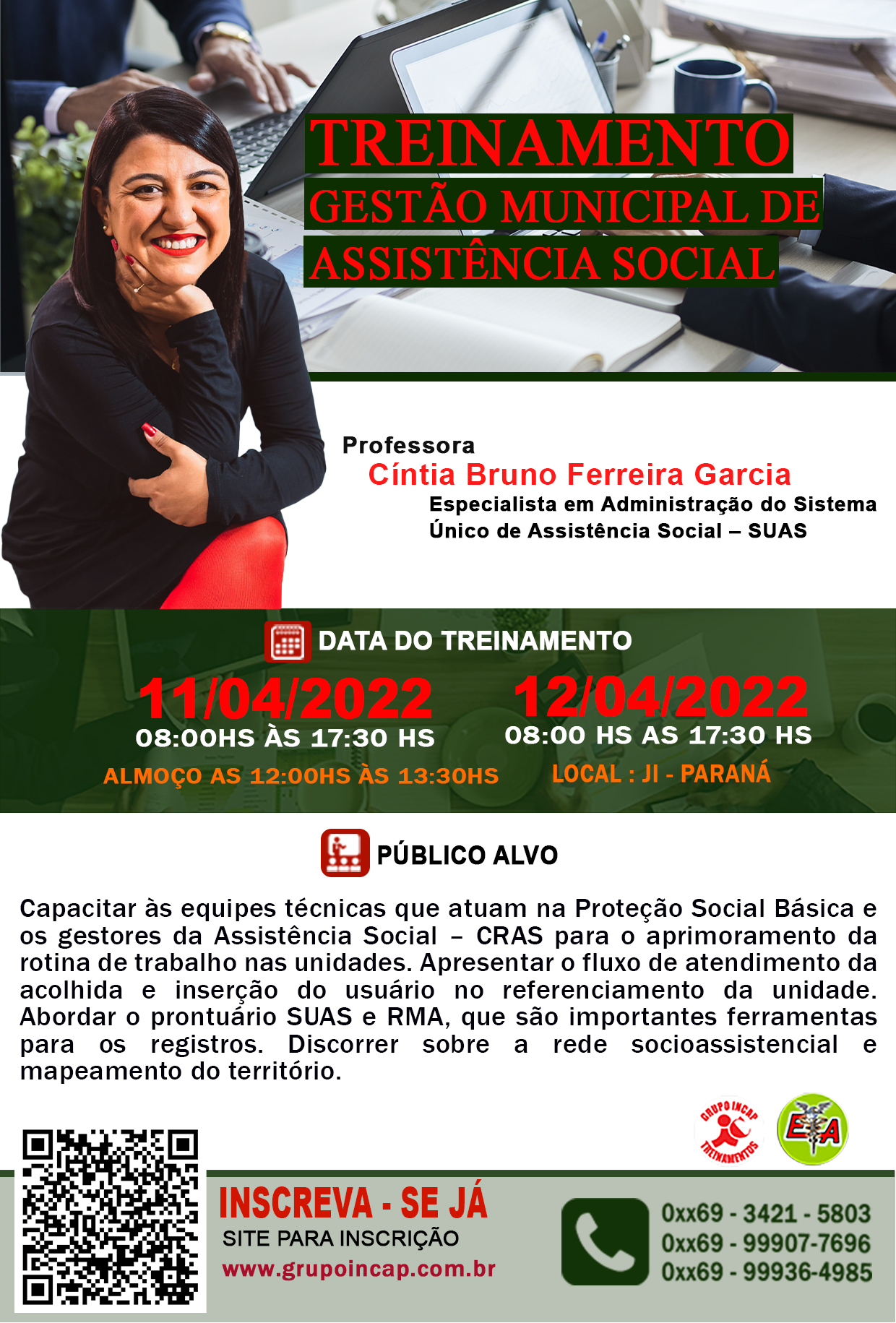 TREINAMENTO:  GESTÃO MUNICIPAL DE ASSISTÊNCIA SOCIAL